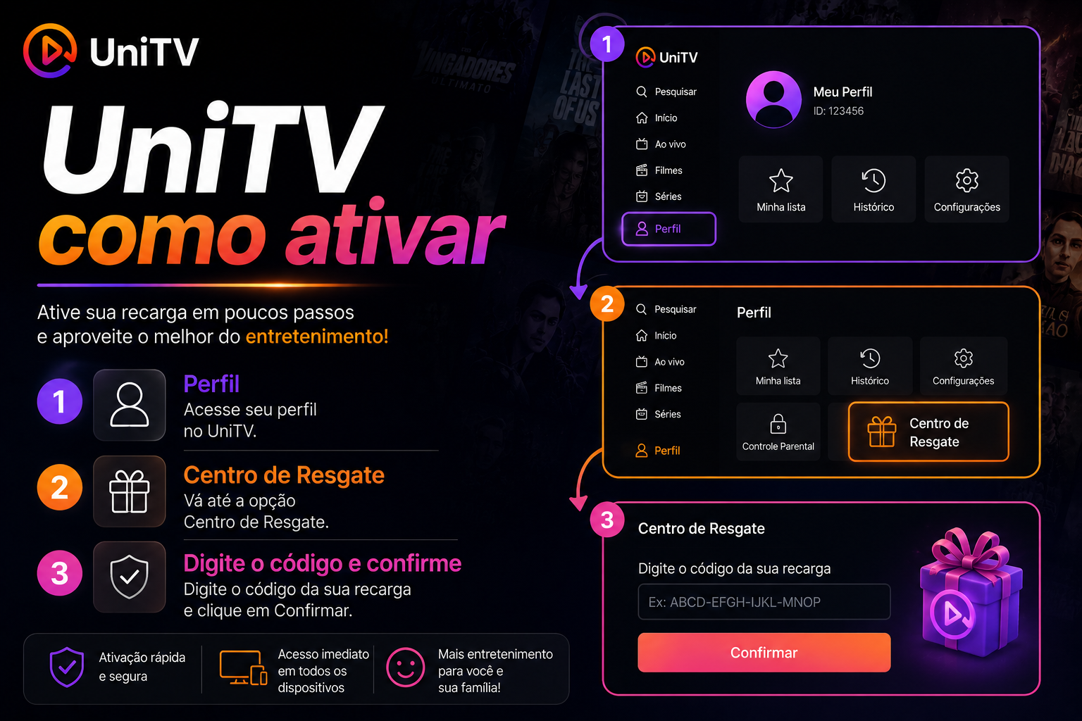 Como Ativar o Código UniTV Após a Compra